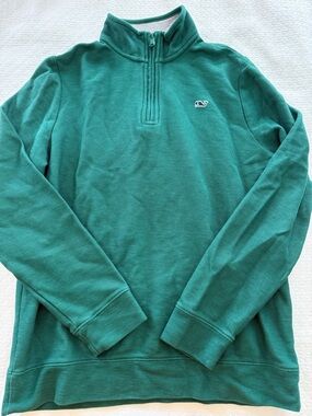 Vineyard Vines boys pine Green Quarter-Zip Pullover Sweater Large L 16